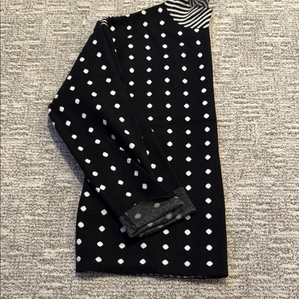 Anthropologie Black and White Polka Dot Sweater